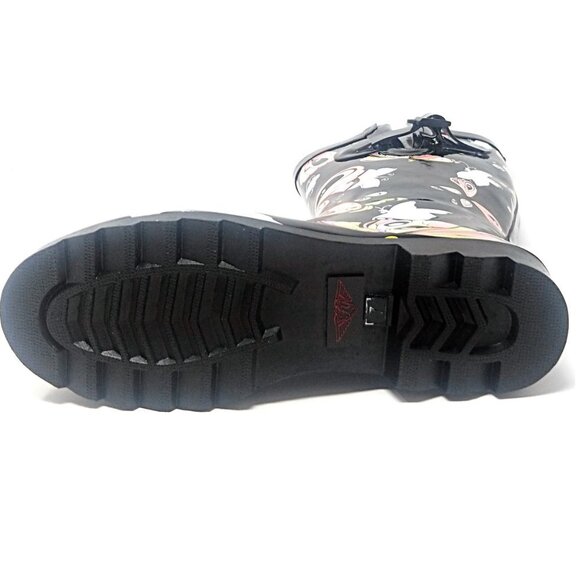 Women's Rainboots, Rubber Mid Calf Rain Boots, RB-3170 Butterfly - Picture 4 of 5